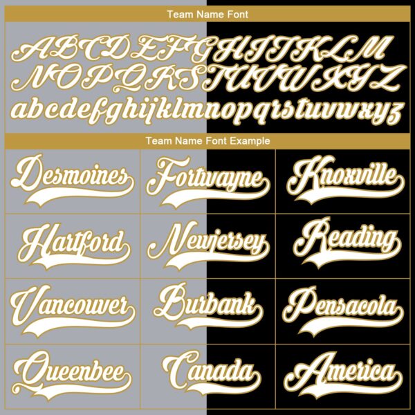 Custom Black Old Gold Gray-White Split Fashion Hockey Lace Neck Jersey