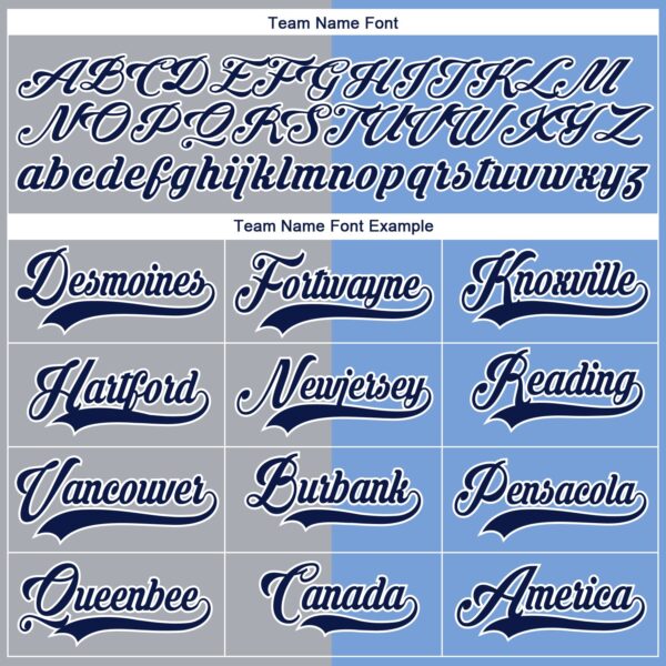 Custom Powder Blue Navy Gray-White Split Fashion Hockey Lace Neck Jersey