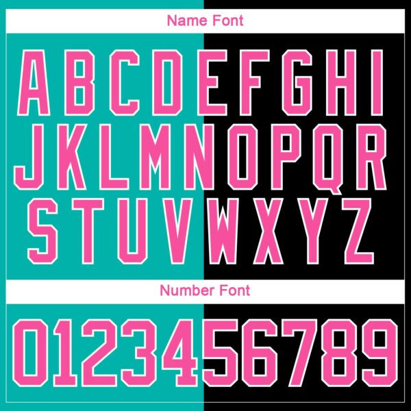 Custom Black Pink Aqua-White Split Fashion Hockey Lace Neck Jersey