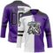 Custom Purple Black Gray-White Split Fashion Hockey Lace Neck Jersey