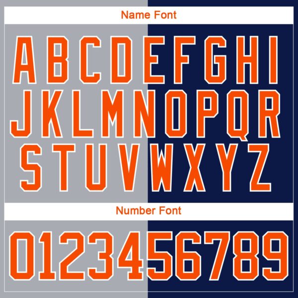 Custom Navy Orange Gray-White Split Fashion Hockey Lace Neck Jersey