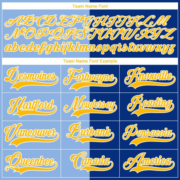 Custom Royal Gold Light Blue-White Red-Royal Split Fashion Hockey Lace Neck Jersey