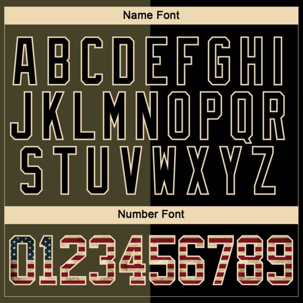 Custom Black Vintage USA Flag Olive-Cream Split Fashion Hockey Lace Neck Jersey