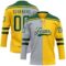 Custom Yellow Green Gray-White Split Fashion Hockey Lace Neck Jersey