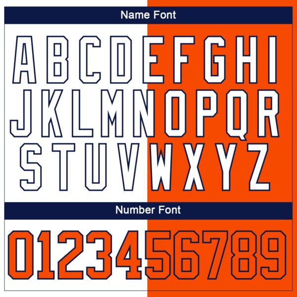 Custom Orange White-Navy Split Fashion Hockey Lace Neck Jersey