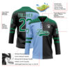 Custom Black Kelly Green Light Blue-White Red-Royal Split Fashion Hockey Lace Neck Jersey