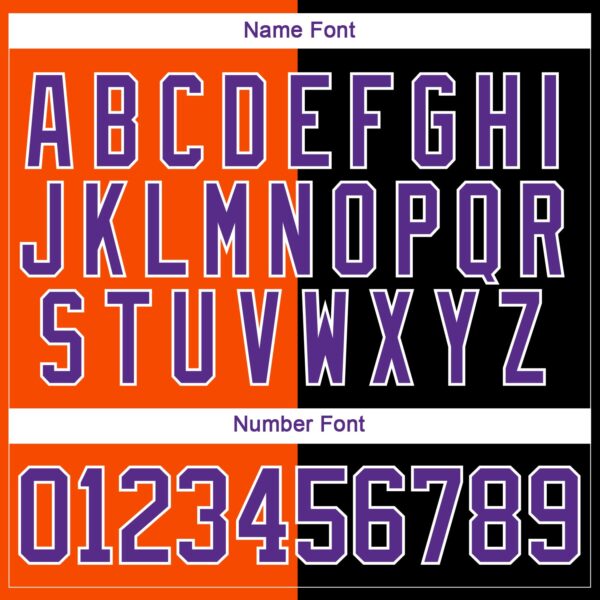 Custom Black Purple Orange-White Split Fashion Hockey Lace Neck Jersey