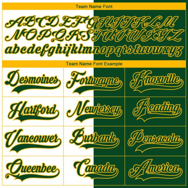 Custom Green Gold-White Split Fashion Hockey Lace Neck Jersey