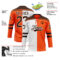 Custom Orange Brown-White Split Fashion Hockey Lace Neck Jersey