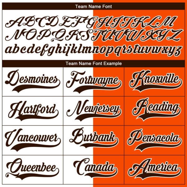 Custom Orange Brown-White Split Fashion Hockey Lace Neck Jersey