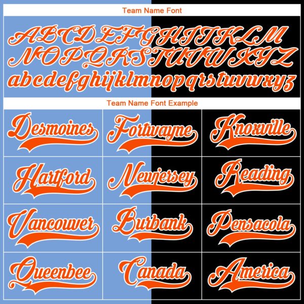 Custom Black Orange Powder Blue-White Split Fashion Hockey Lace Neck Jersey