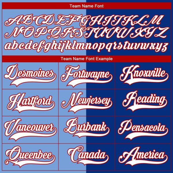 Custom Royal Red Light Blue-White Split Fashion Hockey Lace Neck Jersey