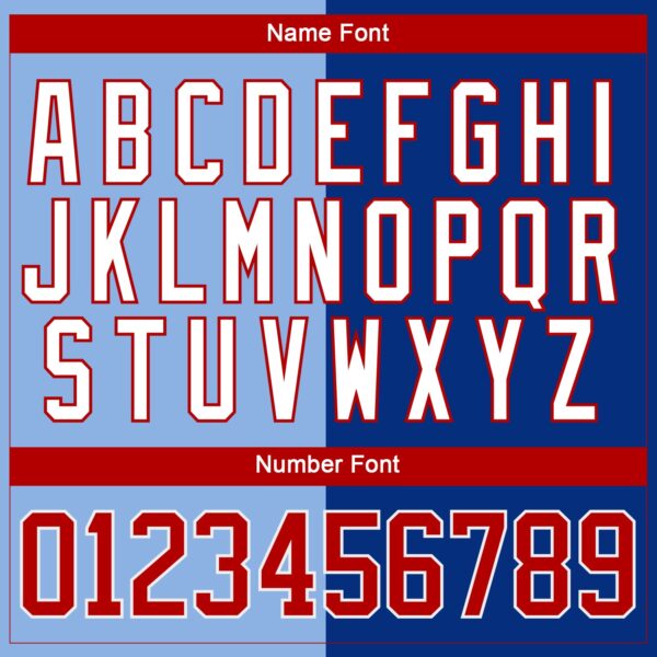 Custom Royal Red Light Blue-White Split Fashion Hockey Lace Neck Jersey