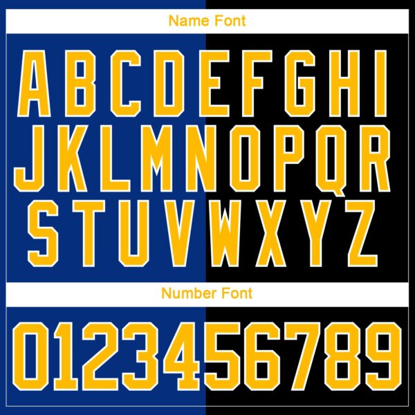 Custom Black Gold Royal-White Split Fashion Hockey Lace Neck Jersey