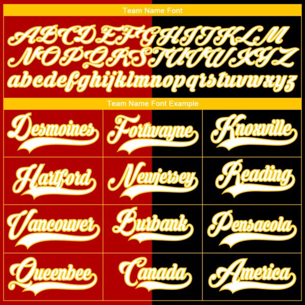 Custom Black White Red-Yellow Split Fashion Hockey Lace Neck Jersey