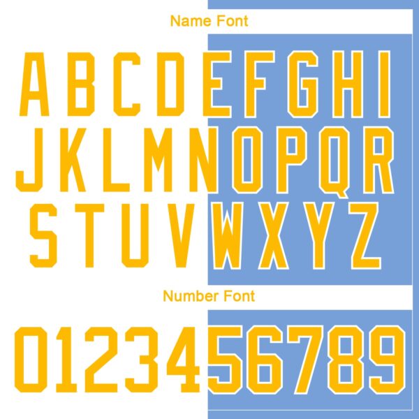 Custom Powder Blue Gold-White Split Fashion Hockey Lace Neck Jersey