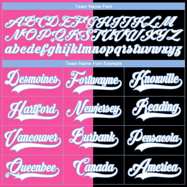 Custom Black White Pink-Light Blue Split Fashion Hockey Lace Neck Jersey