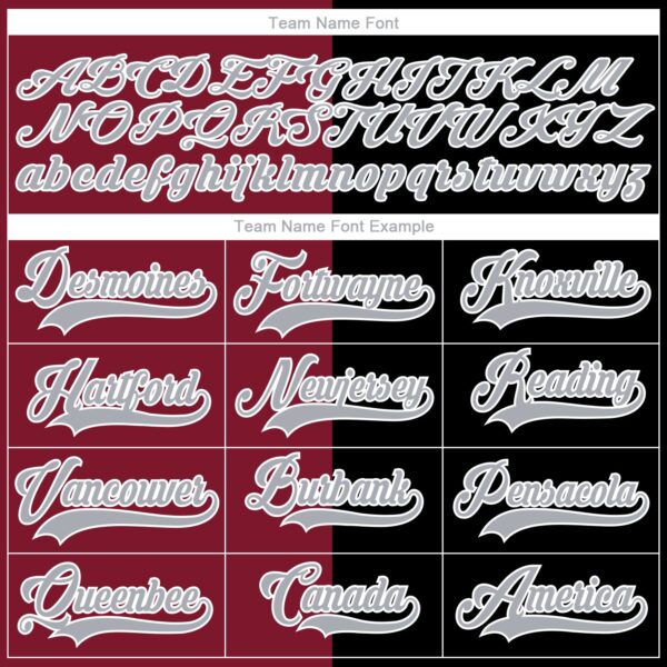 Custom Black Gray Crimson-White Split Fashion Hockey Lace Neck Jersey