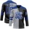 Custom Black Royal Gray-White Split Fashion Hockey Lace Neck Jersey