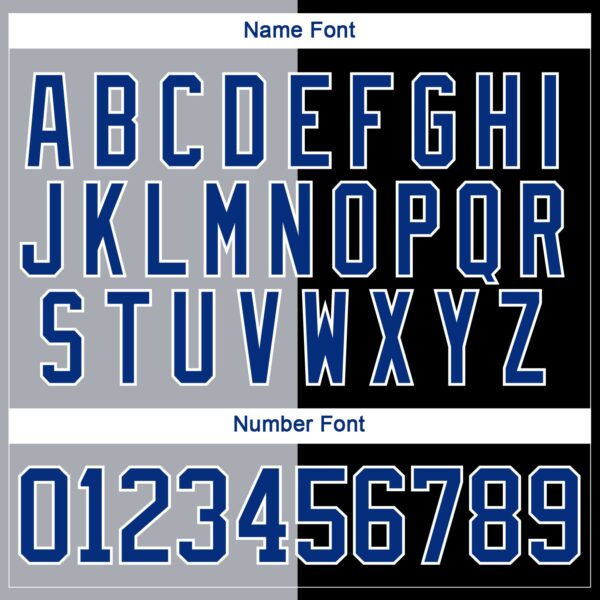 Custom Black Royal Gray-White Split Fashion Hockey Lace Neck Jersey