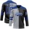 Custom Black Royal Gray-White Split Fashion Hockey Lace Neck Jersey