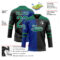 Custom Black Kelly Green Royal-White Split Fashion Hockey Lace Neck Jersey