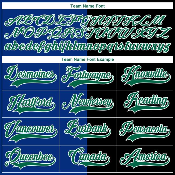 Custom Black Kelly Green Royal-White Split Fashion Hockey Lace Neck Jersey