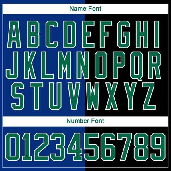 Custom Black Kelly Green Royal-White Split Fashion Hockey Lace Neck Jersey