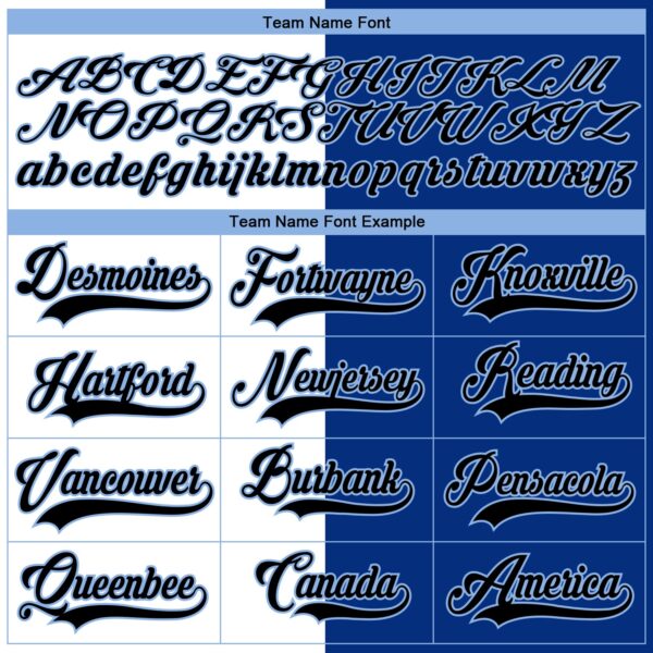 Custom Royal Black White-Light Blue Split Fashion Hockey Lace Neck Jersey