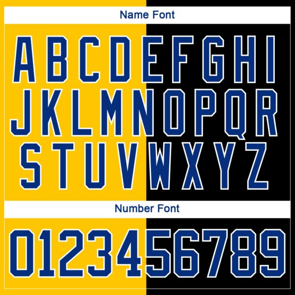 Custom Black Royal Yellow-White Split Fashion Hockey Lace Neck Jersey