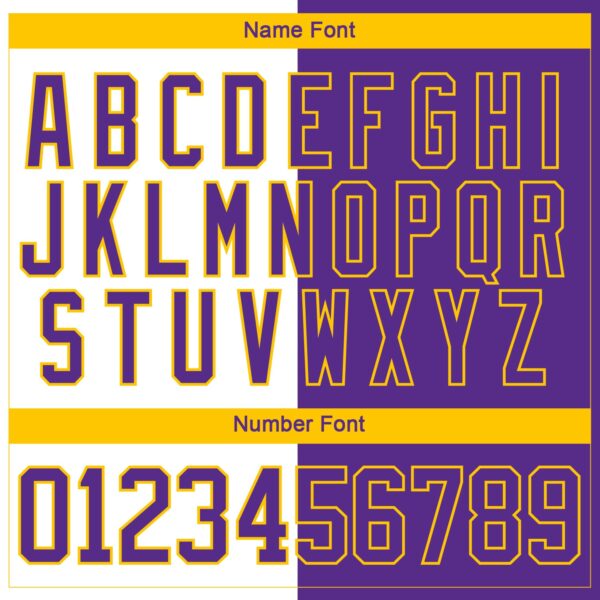 Custom Purple White-Yellow Split Fashion Hockey Lace Neck Jersey