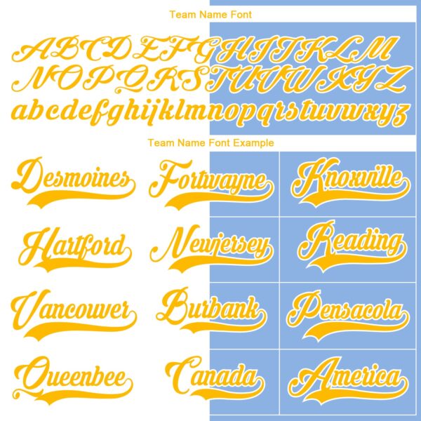 Custom Light Blue Gold-White Split Fashion Hockey Lace Neck Jersey