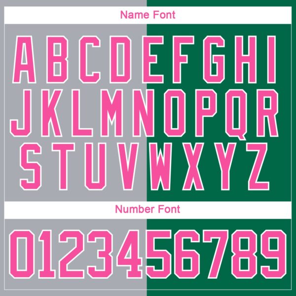 Custom Kelly Green Pink Gray-White Split Fashion Hockey Lace Neck Jersey