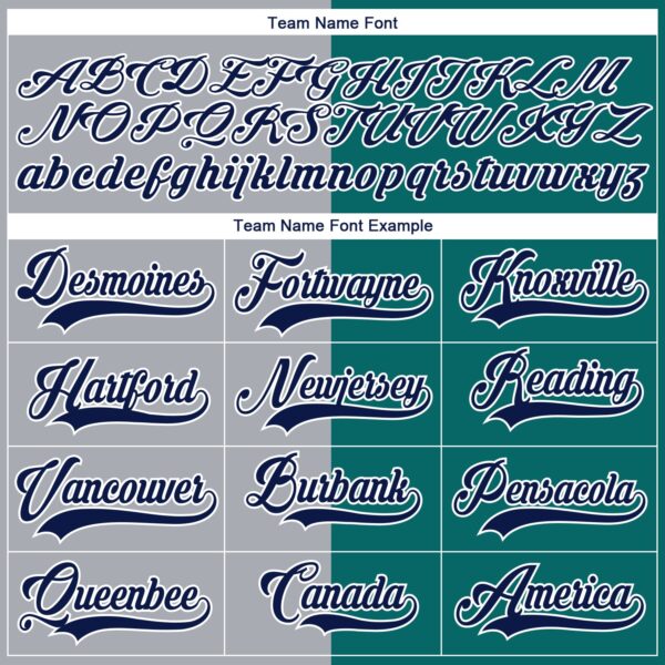 Custom Teal Navy Gray-White Split Fashion Hockey Lace Neck Jersey