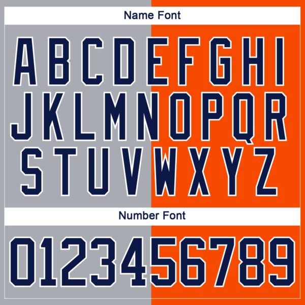 Custom Orange Navy Gray-White Split Fashion Hockey Lace Neck Jersey