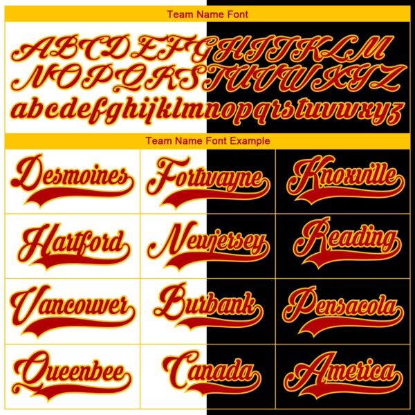 Custom Black Yellow White-Red Split Fashion Hockey Lace Neck Jersey