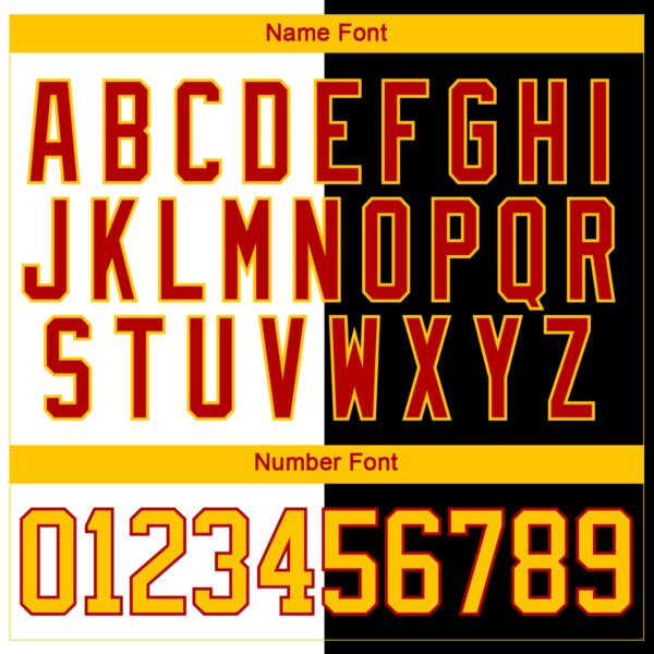 Custom Black Yellow White-Red Split Fashion Hockey Lace Neck Jersey