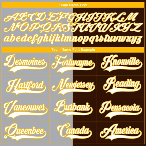 Custom Brown Gold Gray-White Split Fashion Hockey Lace Neck Jersey