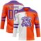 Custom Orange Purple-White Split Fashion Hockey Lace Neck Jersey