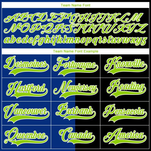 Custom Black Neon Green Royal-White Split Fashion Hockey Lace Neck Jersey