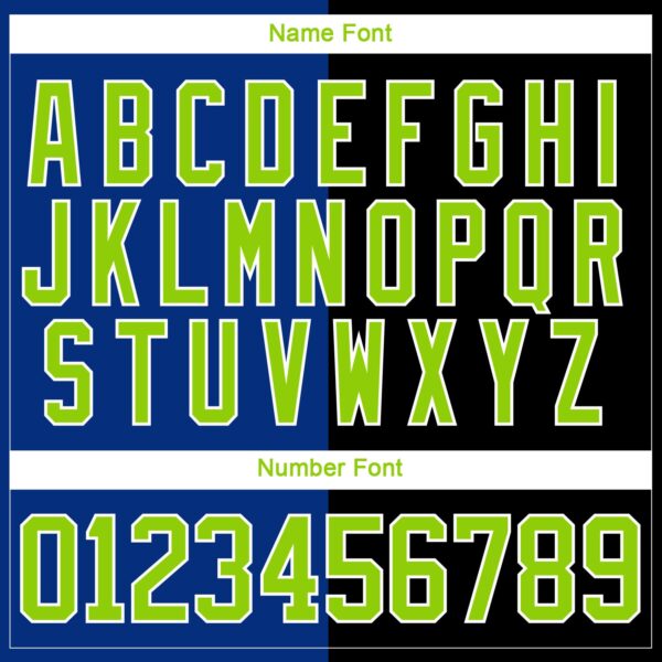 Custom Black Neon Green Royal-White Split Fashion Hockey Lace Neck Jersey