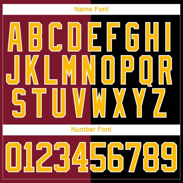 Custom Black Gold Crimson-White Split Fashion Hockey Lace Neck Jersey