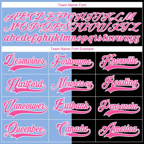 Custom Black Pink Light Blue-White Split Fashion Hockey Lace Neck Jersey