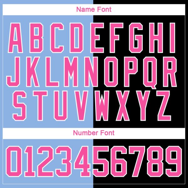 Custom Black Pink Light Blue-White Split Fashion Hockey Lace Neck Jersey