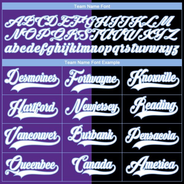 Custom Black White Purple-Light Blue Split Fashion Hockey Lace Neck Jersey