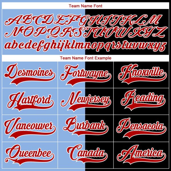 Custom Black Red Light Blue-White Split Fashion Hockey Lace Neck Jersey