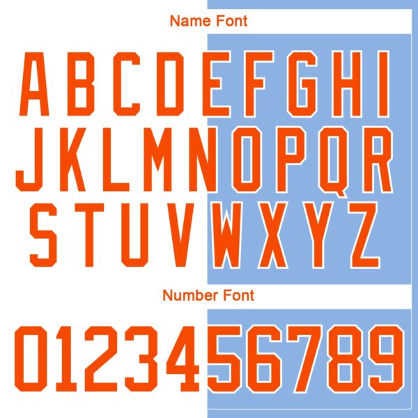 Custom Light Blue Orange-White Split Fashion Hockey Lace Neck Jersey