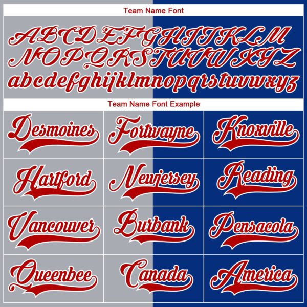 Custom Royal Red Gray-White Split Fashion Hockey Lace Neck Jersey