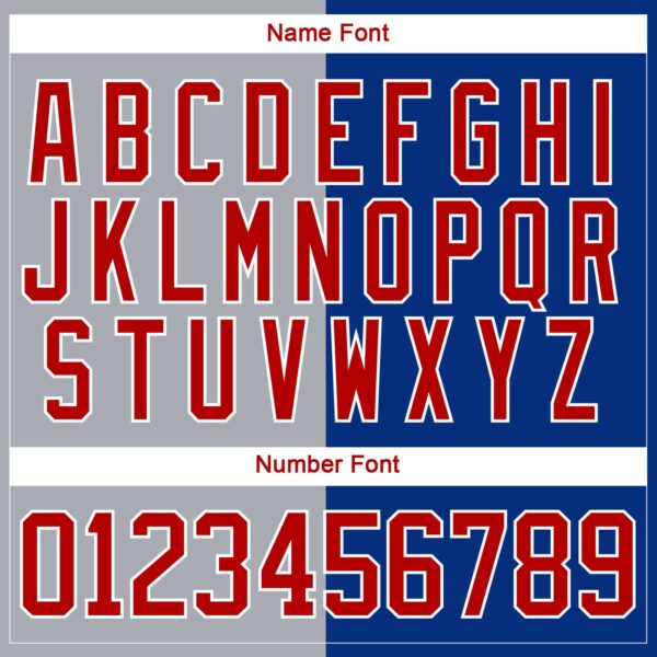 Custom Royal Red Gray-White Split Fashion Hockey Lace Neck Jersey