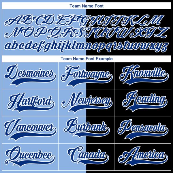 Custom Black Royal Light Blue-White Split Fashion Hockey Lace Neck Jersey